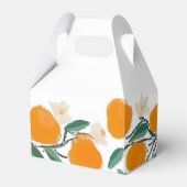 Orangefarbenes botanisches Abstraktes Brautparty Geschenkschachtel (Rückseite)