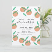 Orangefarbenes botanisches Brautparty Rustikal Einladung (Stehend Vorderseite)