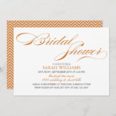 Orangefarbenes Brautparty Einladung (Vorne/Hinten)