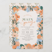 Orangefarbenes Brautparty Einladung (Vorne/Hinten)