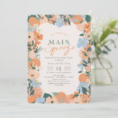 Orangefarbenes Brautparty Einladung (Stehend Vorderseite)