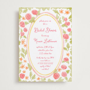 Orangefarbenes Brautparty mit handgemalten Armband Einladung