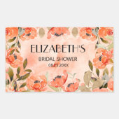 Orangefarbenes Brautparty Rechteckiger Aufkleber (Vorderseite)