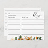 Orangefarbenes Brautparty Rezeptkarte Einladung (Vorne/Hinten)
