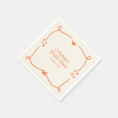 Orangefarbenes Brautparty Serviette (Ecke)