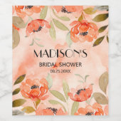 Orangefarbenes Brautparty Weinetikett (Einzelnes Label)