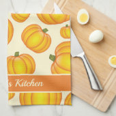 Orangefarbenes Cartoon Pumpkin-Muster und benutzer Geschirrtuch (Viertel Falte)