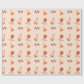 Orangefarbenes chemisches Dekormuster Geschenkpapier (Flach)