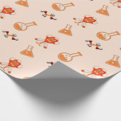 Orangefarbenes chemisches Dekormuster Geschenkpapier (Ecke)