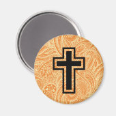 Orangefarbenes, Christliches Holzmagazin Magnet (Vorderseite/Rückseite)