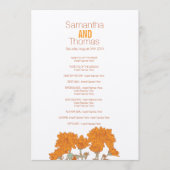 Orangefarbenes Chrysanthemum Hochzeitsprogramm Programm (Vorderseite)