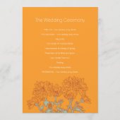 Orangefarbenes Chrysanthemum Hochzeitsprogramm Programm (Rückseite)