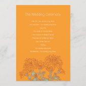 Orangefarbenes Chrysanthemum Hochzeitsprogramm Programm (Rückseite)