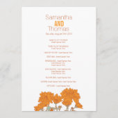 Orangefarbenes Chrysanthemum Hochzeitsprogramm Programm (Vorderseite)