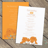 Orangefarbenes Chrysanthemum Hochzeitsprogramm Programm