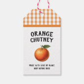 Orangefarbenes Chutney-Prägesiegel Geschenkanhänger (Vorderseite)