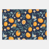 Orangefarbenes Delight Muster Geschenkpapier Set (Vorderseite 3)