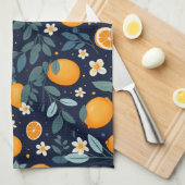 Orangefarbenes Delight Muster Geschirrtuch (Viertel Falte)