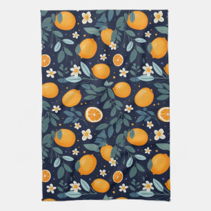 Orangefarbenes Delight Muster Geschirrtuch