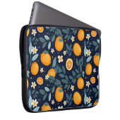 Orangefarbenes Delight Muster Laptopschutzhülle (Vorne Rechts)