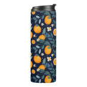 Orangefarbenes Delight Muster Thermosbecher (Nach links gedreht)