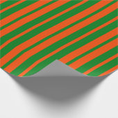 Orangefarbenes Design der Streifen Geschenkpapier (Ecke)