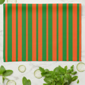 Orangefarbenes Design der Streifen Geschirrtuch (Gefaltet)