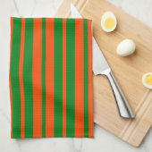 Orangefarbenes Design der Streifen Geschirrtuch (Viertel Falte)