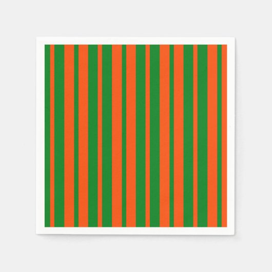 Orangefarbenes Design der Streifen Serviette (Vorderseite)