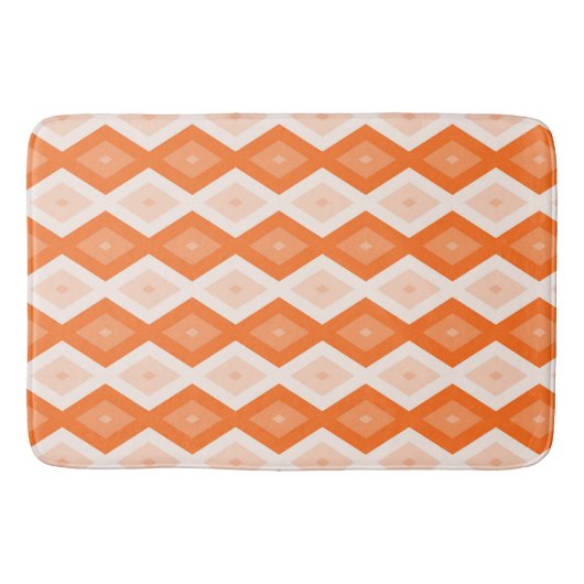 Orangefarbenes Diamantmuster Badematte (Vorderseite)