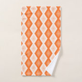 Orangefarbenes Diamantmuster Badhandtuch Set (Handtuch)