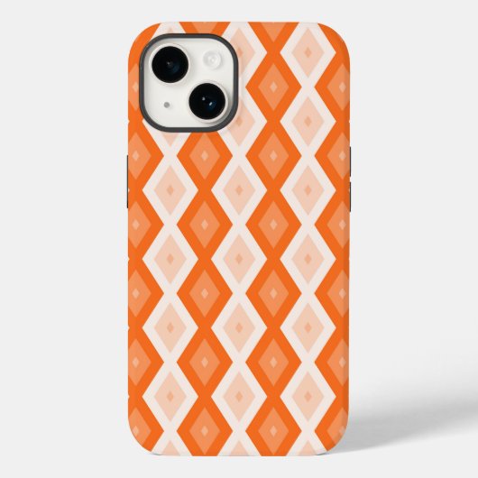 Orangefarbenes Diamantmuster Case-Mate iPhone Hülle (Rückseite)