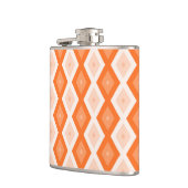 Orangefarbenes Diamantmuster Flachmann (Links)