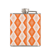 Orangefarbenes Diamantmuster Flachmann (Rückseite)