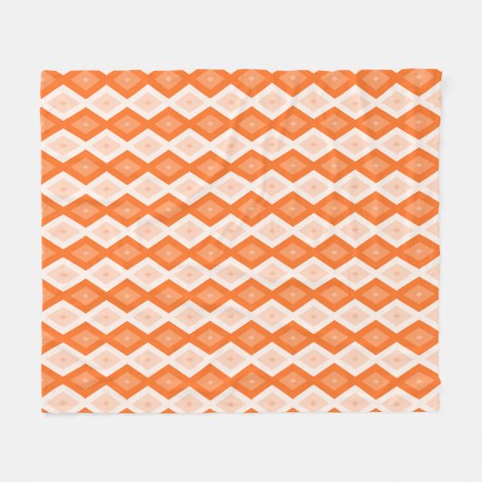 Orangefarbenes Diamantmuster Fleecedecke (Vorderseite (Horizontal))
