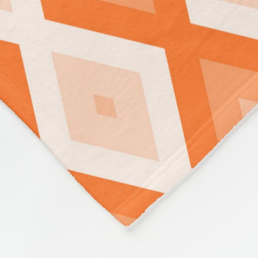 Orangefarbenes Diamantmuster Fleecedecke (Ecke)