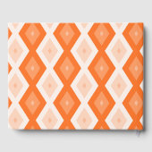 Orangefarbenes Diamantmuster Gästebuch (Rückseite)