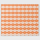 Orangefarbenes Diamantmuster Geschenkpapier (Flach)