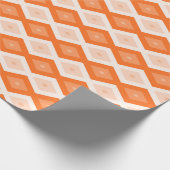 Orangefarbenes Diamantmuster Geschenkpapier (Ecke)