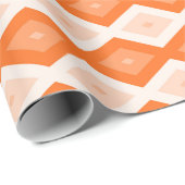 Orangefarbenes Diamantmuster Geschenkpapier (Rolleneckpunkt)