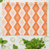 Orangefarbenes Diamantmuster Geschirrtuch (Gefaltet)