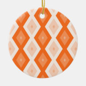 Orangefarbenes Diamantmuster Keramik Ornament (Vorne)