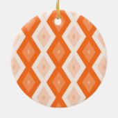Orangefarbenes Diamantmuster Keramik Ornament (Hinten)