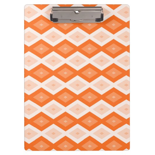 Orangefarbenes Diamantmuster Klemmbrett (Vorderseite)