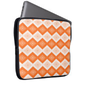 Orangefarbenes Diamantmuster Laptopschutzhülle (Vorne Rechts)