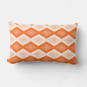 Orangefarbenes Diamantmuster Lendenkissen