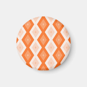 Orangefarbenes Diamantmuster Magnet