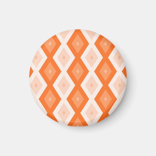Orangefarbenes Diamantmuster Magnet (Vorne)
