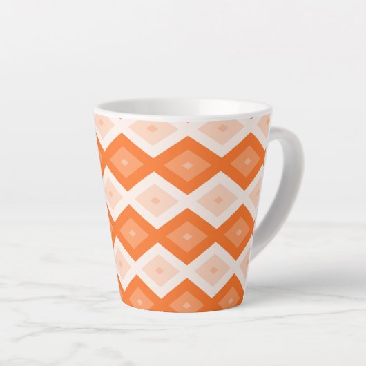 Orangefarbenes Diamantmuster Milchtasse (Rechte Ecke)