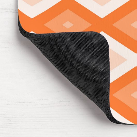 Orangefarbenes Diamantmuster Mousepad (Ecke)